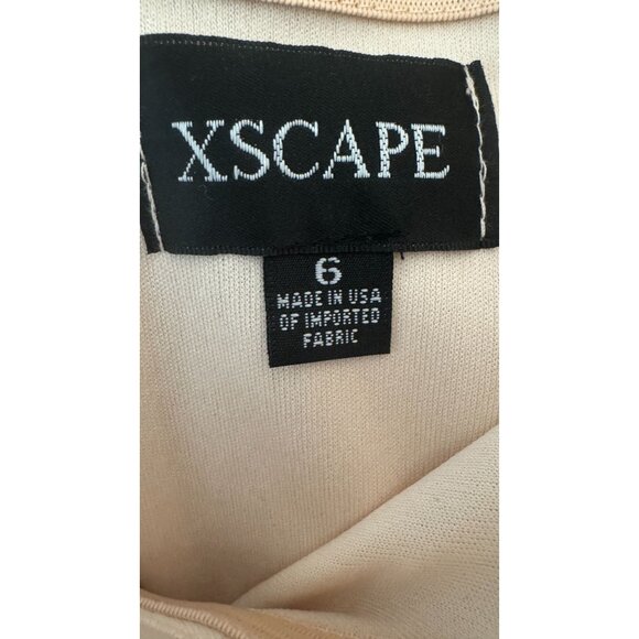 NWT Xscape Size 6 Blush Pink Sleeveless Draped Wrap Dress Bow Accent - Picture 3 of 16